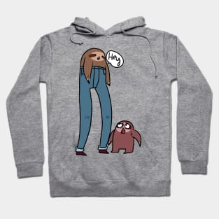 Tall Sloth Wearing Pants Hoodie